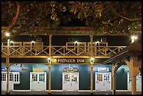 Pioneer Inn facade at night. Lahaina, Maui, Hawaii, USA