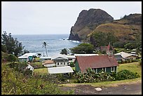 Kahakuloa village and Kahakuloa Bay. Maui, Hawaii, USA ( color)