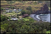 Beach and village,  Kahakuloa. Maui, Hawaii, USA