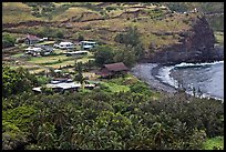 Beach and village,  Kahakuloa. Maui, Hawaii, USA (color)