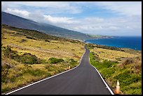 Road across arid landscape. Maui, Hawaii, USA