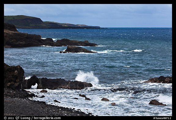 Volcanic coastline. Maui, Hawaii, USA (color)