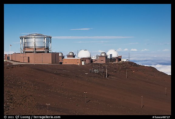 Maui Space Surveillance Complex, Haleakala observatories. Maui, Hawaii, USA (color)