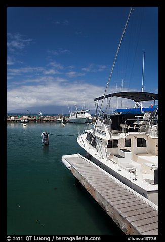 Yachts in harbor. Lahaina, Maui, Hawaii, USA (color)