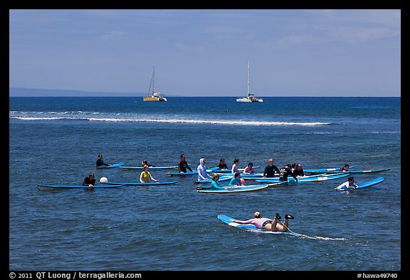 Surfing class. Lahaina, Maui, Hawaii, USA