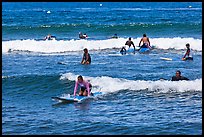Group of surfers. Lahaina, Maui, Hawaii, USA (color)