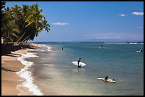 Beach and surfers. Lahaina, Maui, Hawaii, USA