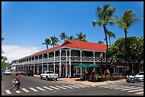 Pioneer Inn and streets. Lahaina, Maui, Hawaii, USA (color)