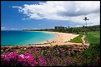 Beach and golf course, Kaanapali. Lahaina, Maui, Hawaii, USA ( color)