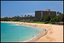 Beach and resort, Kaanapali. Lahaina, Maui, Hawaii, USA