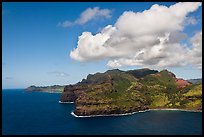 Aerial view of coastline near Lihue. Kauai island, Hawaii, USA