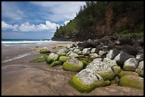 Hanakapiai Beach, Na Pali coast. Kauai island, Hawaii, USA ( color)