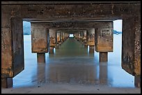 Below Hanalei Pier, dawn. Kauai island, Hawaii, USA (color)