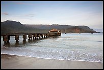 Hanalei Pier at sunrise. Kauai island, Hawaii, USA ( color)