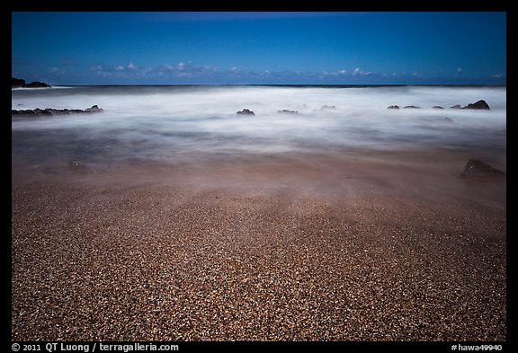 Multicolored glass and sand. Kauai island, Hawaii, USA