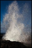 Spouting Horn spurting water 50 feet into the air. Kauai island, Hawaii, USA (color)