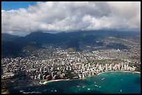 Honolulu from the air. Honolulu, Oahu island, Hawaii, USA (color)