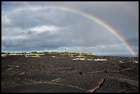 Rainbow over lava fields, Kalapana. Big Island, Hawaii, USA (color)