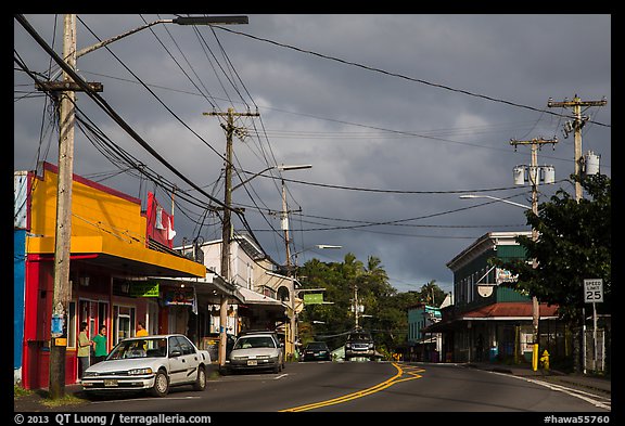 Street, Pahoa. Big Island, Hawaii, USA (color)