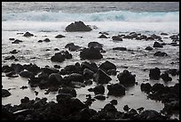 Volcanic rocks and surf, Pohoiki. Big Island, Hawaii, USA ( color)