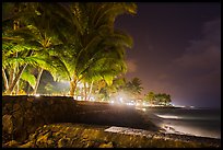 Waterfront at night, Kailua-Kona. Hawaii, USA ( color)