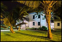 Hulihee Palace at night, Kailua-Kona. Hawaii, USA (color)