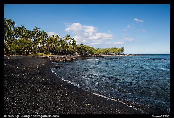 Black sand beach, Kiholo Bay. Big Island, Hawaii, USA (color)