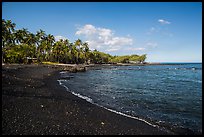 Black sand beach, Kiholo Bay. Big Island, Hawaii, USA (color)