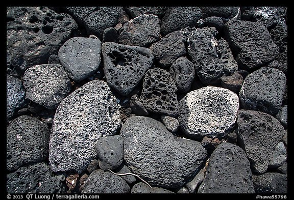 Detail of rock wall, Kaloko-Honokohau National Historical Park. Hawaii, USA