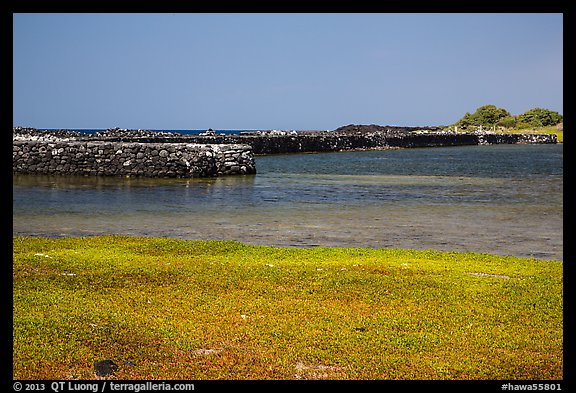 Kaloko fishpond and kuapa, Kaloko-Honokohau National Historical Park. Hawaii, USA (color)