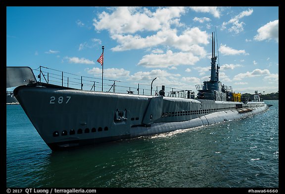 USS Bowfin submarine, Pearl Harbor. Oahu island, Hawaii, USA (color)