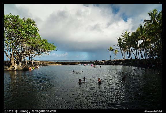 Pohoiki Hot Spring, Ahalanui County Beach Park. Big Island, Hawaii, USA (color)