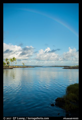 Rainbow and pool, Kapoho. Big Island, Hawaii, USA (color)