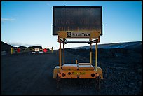 Sign and gate on emergency road, Kalapana. Big Island, Hawaii, USA ( color)