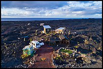 Aerial view of house on lava field, Kalapana. Big Island, Hawaii, USA ( color)