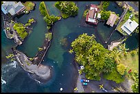 Aerial view of Champagne Ponds area looking down. Big Island, Hawaii, USA ( color)