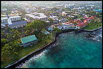 Aerial view of Kailua with Hulihee Palace. Hawaii, USA ( color)