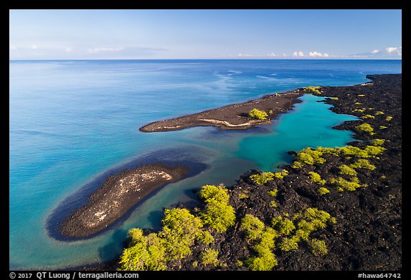 Aerial view of Kiholo Bay islets. Big Island, Hawaii, USA (color)