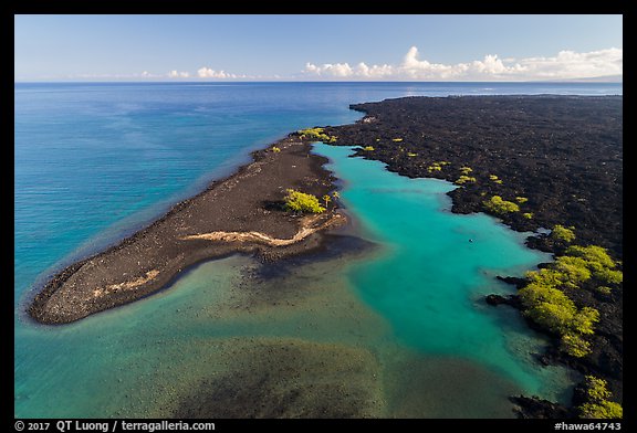 Aerial view of Kiholo Bay. Big Island, Hawaii, USA (color)