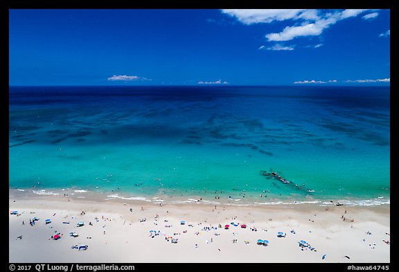 Aerial view of Hapuna Beach and Ocean. Big Island, Hawaii, USA (color)