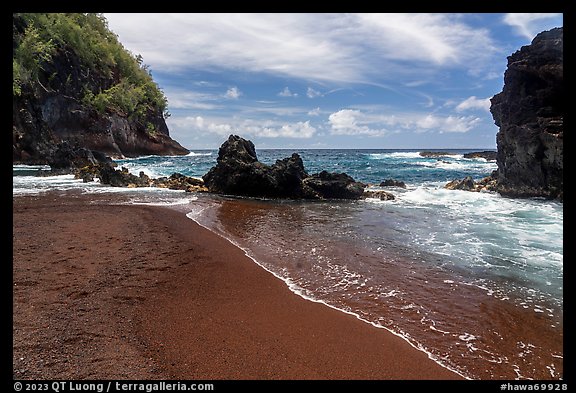 Red Sand Kaihalulu Beach, Hana. Maui, Hawaii, USA (color)