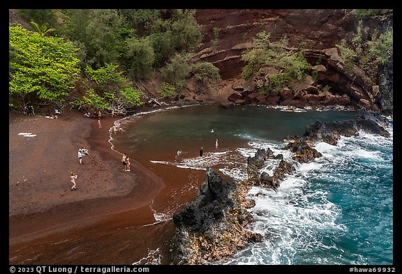 Red Sand Beach and pool from above, Hana. Maui, Hawaii, USA (color)