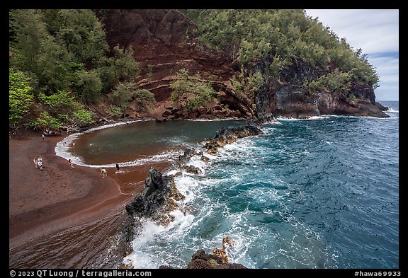 Red Sand Beach from above, Hana. Maui, Hawaii, USA (color)