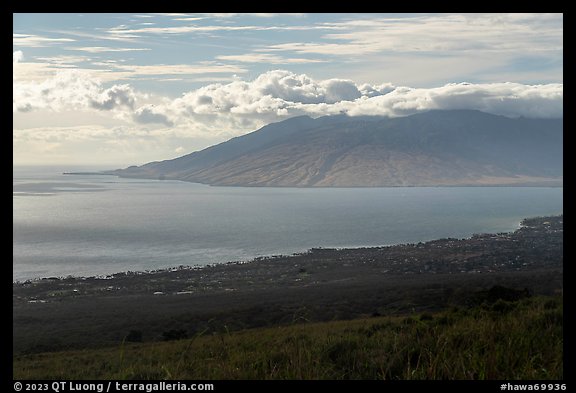 Kihei and West Maui from Piilani Highway. Maui, Hawaii, USA (color)