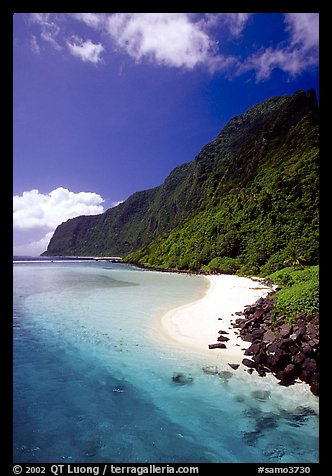 Olosega Island seen from the Asaga Strait. American Samoa