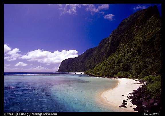 Olosega Island seen from the Asaga Strait. American Samoa (color)