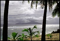Olosega island seen from Tau. American Samoa (color)