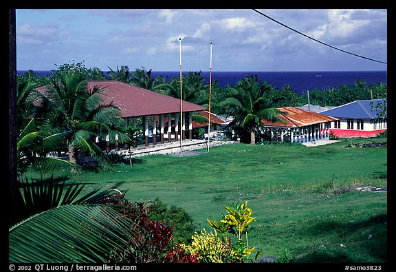 Village of Fitiuta, Tau Island. American Samoa (color)
