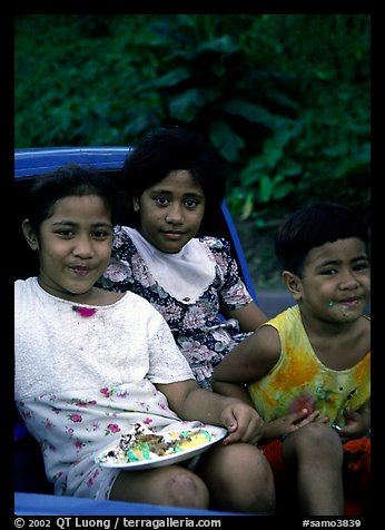 Children in a truck bed. Pago Pago, Tutuila, American Samoa (color)