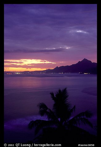 Sunset near Laulii. Tutuila, American Samoa (color)